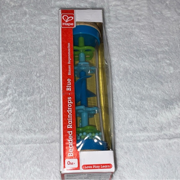 Hape International Baby Beaded Raindrops Blue Soothing Rain Sounds 0-6mBrand New - Picture 7 of 16